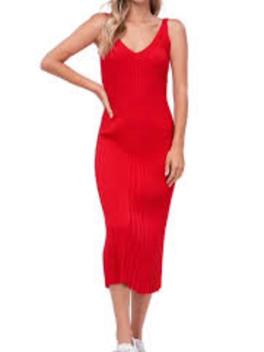 En Saison Rib Knit midi dress